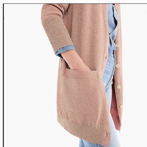 J.Crew Collection pretty rose double knit lurex cardigan - Picture 4 of 16